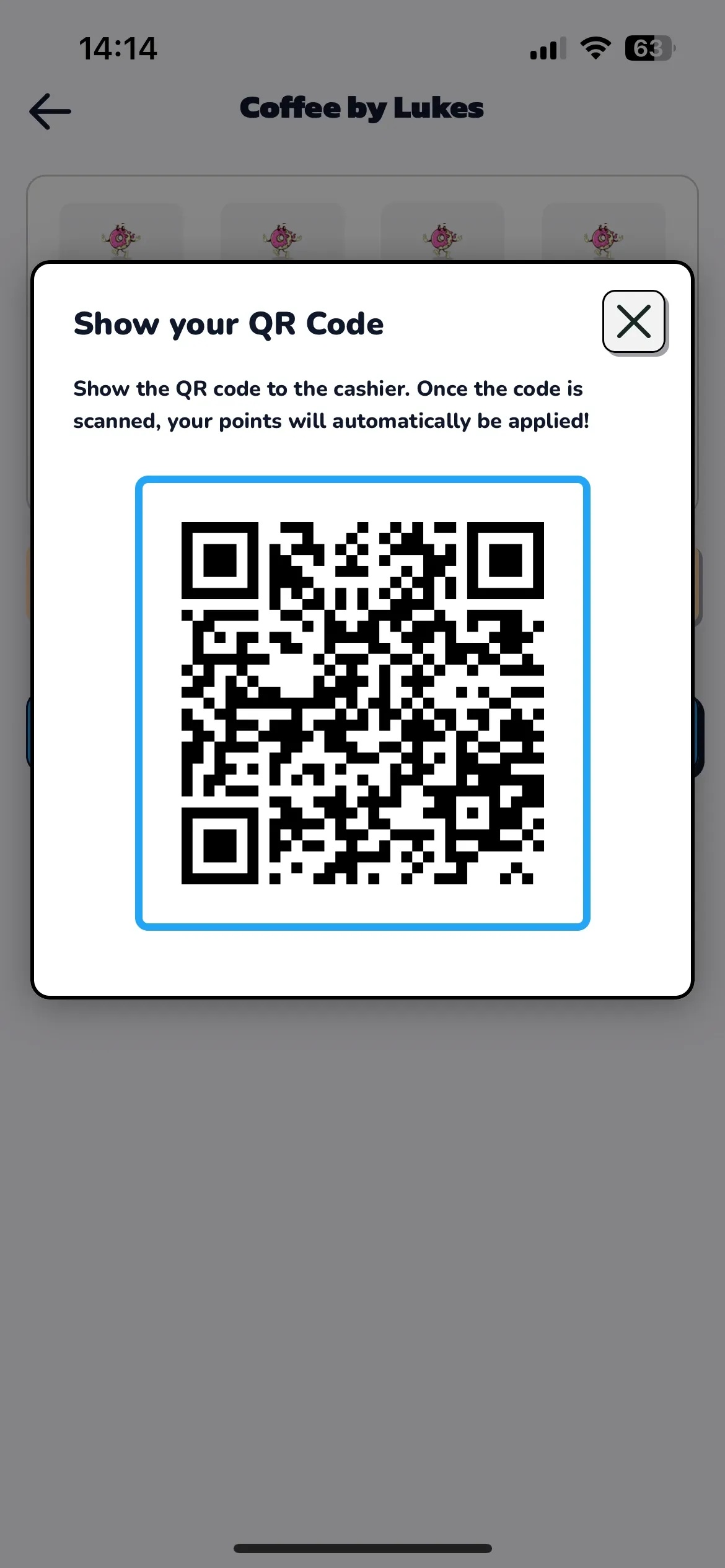 Persoonlijke QR-code in app